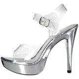 Silver Clear 13 cm COCKTAIL-508 Platform High Heeled Sandal