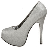 Silver Glitter 14,5 cm Burlesque TEEZE-31G Platform Pumps Shoes