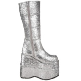 Silver Glitter 18 cm STACK-301G demonia stövlar - unisex cyberpunk stövlar