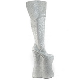 Silver Glitter 34 cm VIVACIOUS-3016 Thigh High Boots for Drag Queen