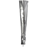 Silver Konstldere 13 cm SEDUCE-3000 Thigh High Boots for Men