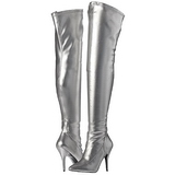 Silver Konstldere 13 cm SEDUCE-3000 overknee high heel boots