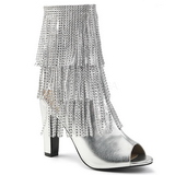 Silver Leatherette 10 cm QUEEN-100 big size ankle boots womens