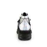 Silver Leatherette 7,5 cm NEPTUNE-100 Platform Mens Gothic Shoes