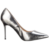 Silver Matte 10 cm CLASSIQUE-20 pointed toe stiletto pumps