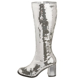 Silver Paljetter 8 cm SPECTACUL-300SQ H�ga Damst�vlar f�r M�n