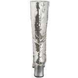 Silver Paljetter 8 cm SPECTACUL-300SQ Höga Damstövlar för Män