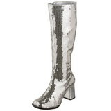 Silver Paljetter 8 cm SPECTACUL-300SQ H�ga Damst�vlar f�r M�n