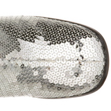 Silver Paljetter 8 cm SPECTACUL-300SQ H�ga Damst�vlar f�r M�n