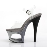 Silver glitter 18 cm Pleaser MOON-708OMBRE Pole dancing high heels shoes