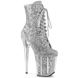 Silver glitter 20 cm FLAMINGO-1020G Pole dancing ankle boots