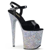 Silver glitter 20 cm FLAMINGO-809LG Pole dancing high heels shoes