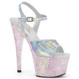 Silver glitter platå 18 cm ADORE-709HGG pleaser high heels skor