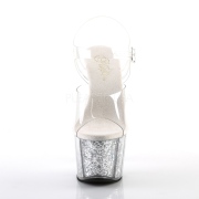 Silver glittriga klackar 18 cm Pleaser ADORE-708G pole dance sandaler