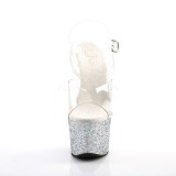 Silver glittriga klackar 18 cm Pleaser SKY-308LG pole dance skor