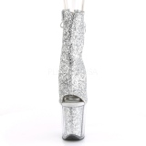 Silver glittriga klackar 20 cm FLAMINGO-1018G pole dance stövletter