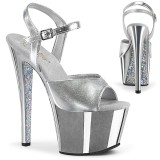 Silver krom platå 18 cm SKY-309TTG pleaser high heels skor