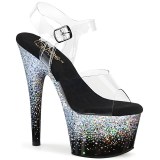 Silverfärgade 18 cm ADORE-708SS glitter platå high heels
