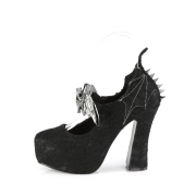 Spets tyg 13 cm DEMON-18 gothic pumps skor med dold platå