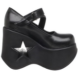 Svart 13,5 cm DYNAMITE-03 lolita skor goth wedge platåskor med kilklack