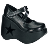 Svart 13 cm DYNAMITE-03 lolita skor goth wedge platåskor med kilklack