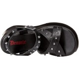 Svart 13 cm Demonia DYNAMITE-02 lolita sandaler med kilklack