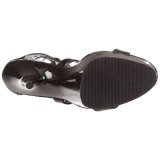 Svart 15 cm DELIGHT-698 knähöga gladiator sandaler för damer