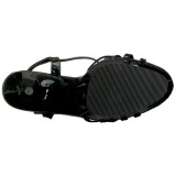 Svart 15 cm Pleaser DELIGHT-613 Högklackade sandaletter med platå