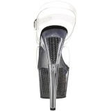 Svart 18 cm ADORE-708SRS H�gklackade Sandaler Strass Plat�