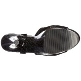 Svart 18 cm ADORE-709MG glitter platå klackar skor