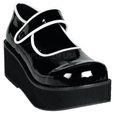 Svart 6 cm SPRITE-01 lolita skor goth plat�skor med tjock sula