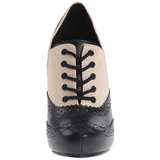 Svart Beige 11,5 cm retro vintage CUTIEPIE-14 Oxford Pumps skor för kvinnor