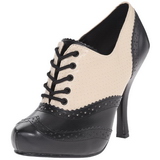 Svart Beige 11,5 cm retro vintage CUTIEPIE-14 Oxford Pumps skor för kvinnor