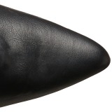 Svart Konstläder 10 cm CLASSIQUE-3011 Overknee Stövlar med Klackar