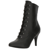 Svart Konstl�der 10 cm DREAM-1020 stora storlekar st�vletter dam