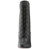 Svart Konstl�der 10 cm DREAM-1020 stora storlekar st�vletter dam