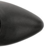 Svart Konstl�der 10 cm DREAM-1020 stora storlekar st�vletter dam