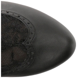 Svart Konstl�der 13,5 cm CHLOE-115 stora storlekar st�vletter dam