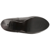 Svart Konstl�der 13,5 cm CHLOE-115 stora storlekar st�vletter dam
