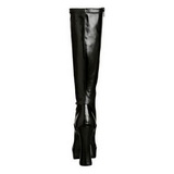 Svart Konstl�der 13 cm ELECTRA-2000Z H�ga Damst�vlar f�r M�n
