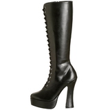 Svart Konstl�der 13 cm ELECTRA-2020 H�ga Damst�vlar f�r M�n