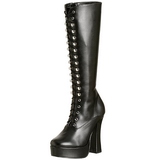 Svart Konstl�der 13 cm ELECTRA-2020 H�ga Damst�vlar f�r M�n