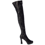 Svart Konstl�der 13 cm ELECTRA-3000Z L�rh�ga Overknee St�vlar f�r M�n