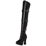 Svart Konstl�der 13 cm ELECTRA-3028 L�rh�ga Overknee St�vlar f�r M�n