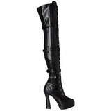 Svart Konstl�der 13 cm ELECTRA-3028 L�rh�ga Overknee St�vlar f�r M�n