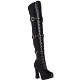 Svart Konstl�der 13 cm ELECTRA-3028 L�rh�ga Overknee St�vlar f�r M�n