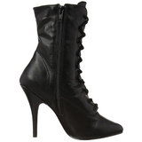 Svart Konstl�der 13 cm SEDUCE-1020 Dam St�vletter f�r M�n