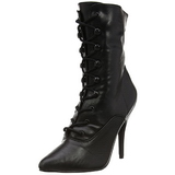 Svart Konstl�der 13 cm SEDUCE-1020 Dam St�vletter f�r M�n