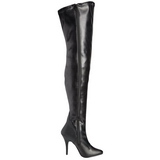 Svart Konstl�der 13 cm SEDUCE-3000 L�rh�ga St�vlar f�r M�n