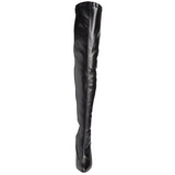 Svart Konstl�der 13 cm SEDUCE-3000 L�rh�ga St�vlar f�r M�n